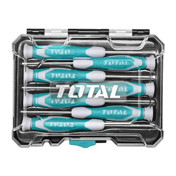 Jeu de 7 tournevis de précision en Cr-V Outils à main TOTAL Jeu de 7 tournevis de précision en Cr-V - ABMAROC | Vente de matériel de bricolage, jardinage, électroportatif en ligne - Bricolage maroc
