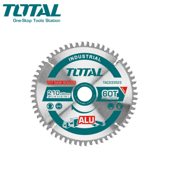 Lame de scie TCT pour aluminium 305 mm (12") TOTAL: La Performance en Force! 305 mm (12") 120T, arbre: 30 mm Anneau de 16 mm et 25,4 mm