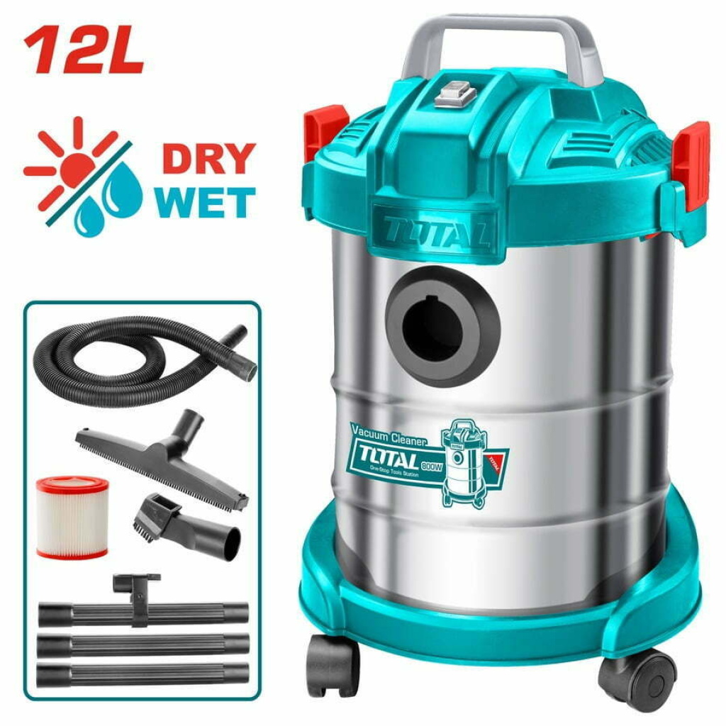 Aspirateur 800W 12L Aspirateurs TOTAL Aspirateur 800W 12L - ABMAROC | Vente de matériel de bricolage, jardinage, électroportatif en ligne - maroc Bricolage aspirateur