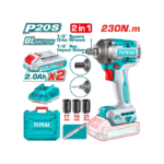 Perceuse à percussion 2-en-1 et tournevis 230Nm avec 2 piles
