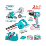 Pack 3 outils sans fil 20V - Visseuse, Meuleuse, souffleur