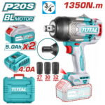 Clé à Choc Sans Fil 20V 1350 Nm - 3/4" (TIWLI20135) avec 2 Batteries 5.0Ah