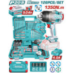TOTAL THKTHP31262 – Coffret d'outils clé à chocs sans fil 20V 1350 Nm